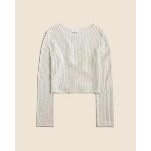 J.Crew Collection metallic open-weave sweater Silver